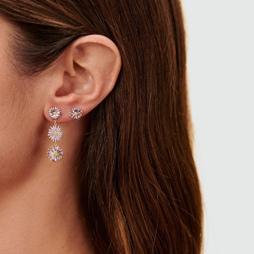 Pendientes largos BLOSSOM - Dorado / Plateado - Pendientes de fantas&iacute;a  | Agatha