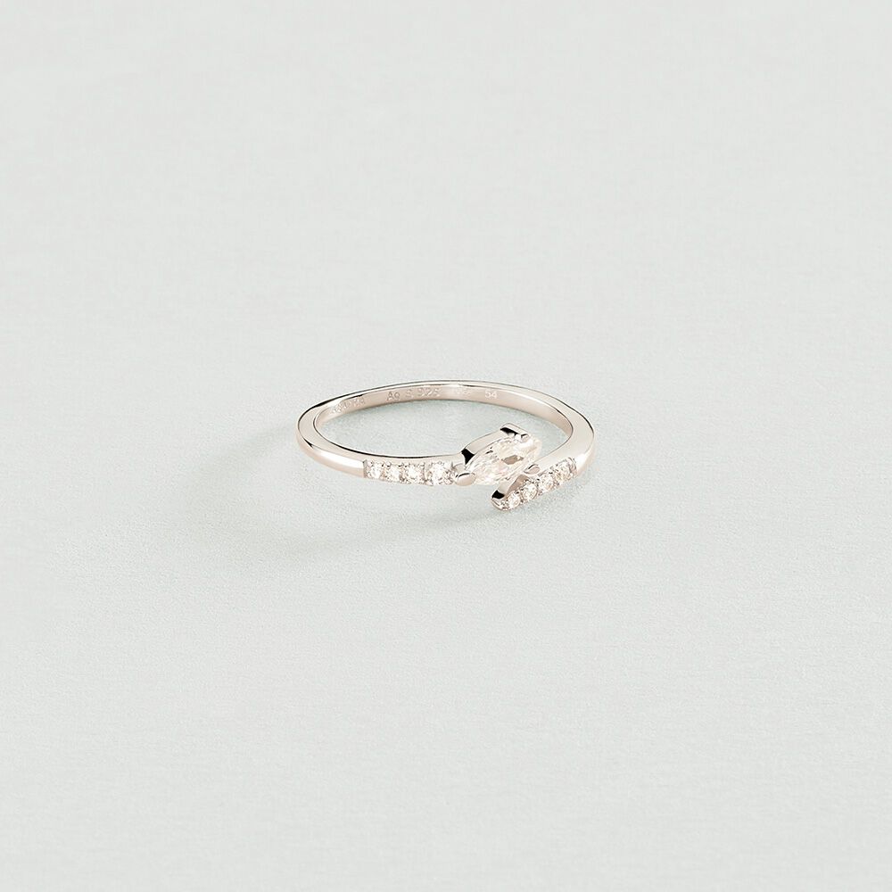 Anillo fino SNAKY - Cristal / Plateado - Anillos  | Agatha