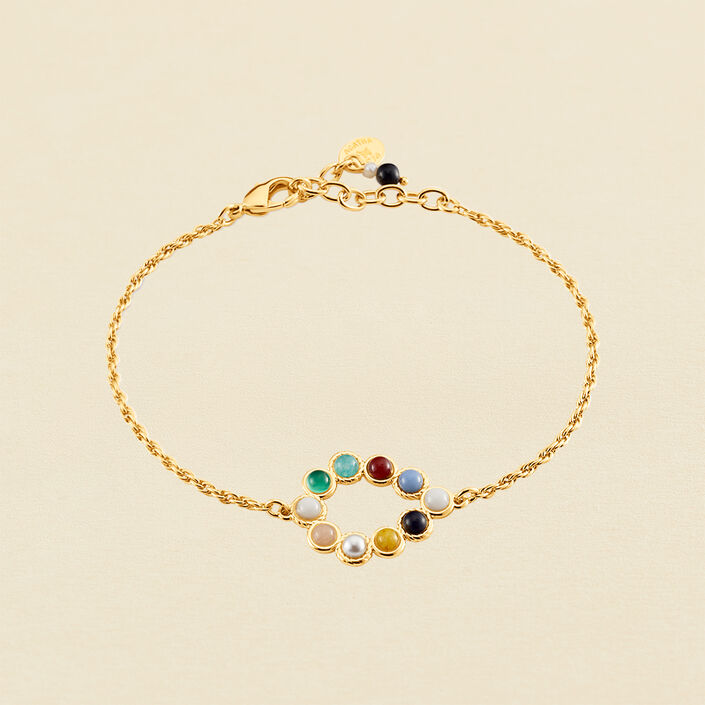 Pulsera de cadena FEMINITE - Multicolor / Oro - Pulseras  | Agatha