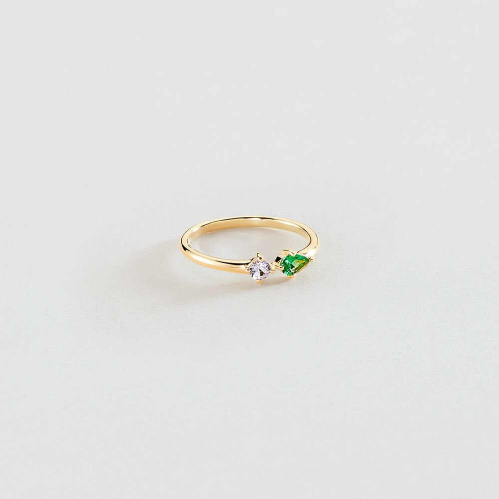 Anillo fino ASTRE - Verde / Dorado - Anillos  | Agatha