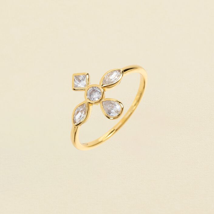 Anillo fino LUCES - Cristal / Oro - Anillos  | Agatha