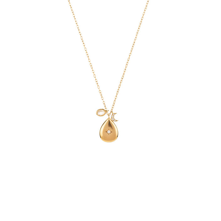 Collar corto LAGRIMAS - Cristal / Dorado - Collares  | Agatha