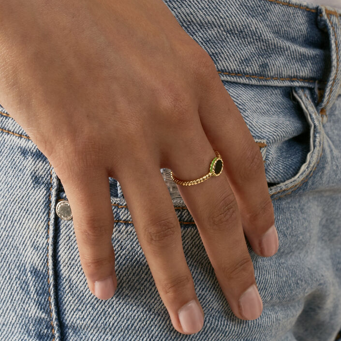 Anillo fino ATMA - Onyx/ verde - Anillos  | Agatha