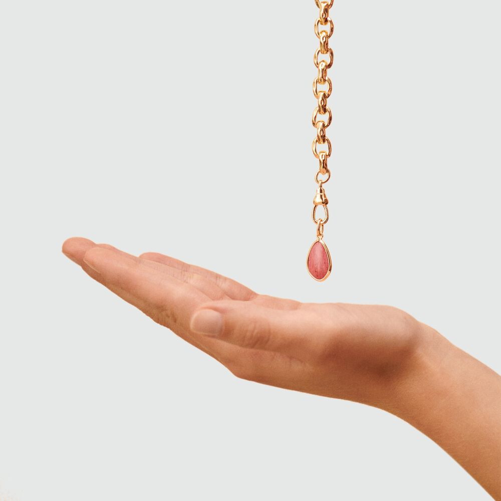 Colgante PIEDRA NATURAL - Rhodonite / dorado - Sin piedra  | Agatha