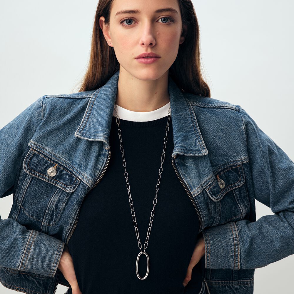 Collar largo CHAIN - Plateado - Collar de fantas&iacute;a  | Agatha