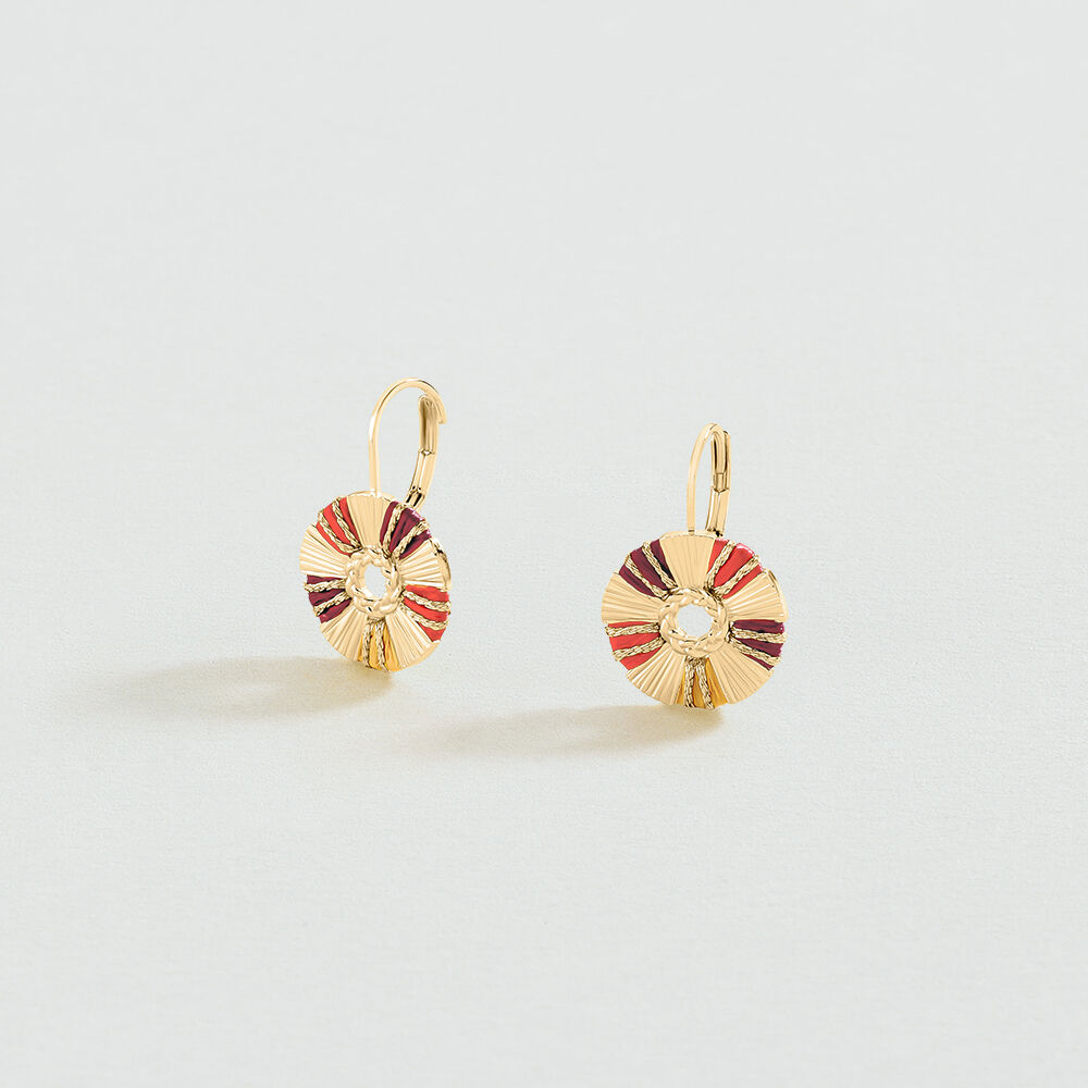 Pendientes largos RAFIA - Rojo / Oro - Pendientes  | Agatha