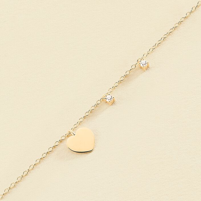 Pulsera de cadena CORAZON - Cristal / Dorado - Pulseras  | Agatha