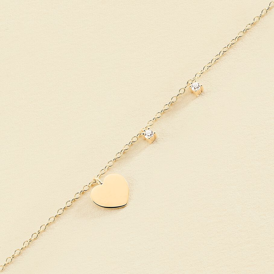 Pulsera de cadena CORAZON - Cristal / Dorado - Pulseras  | Agatha