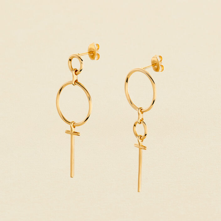 Pendientes largos PHILRING - Dorado - Pendientes  | Agatha
