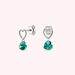 Pendientes cortos BEGUIN - Verde / Plata - Pendientes  | Agatha