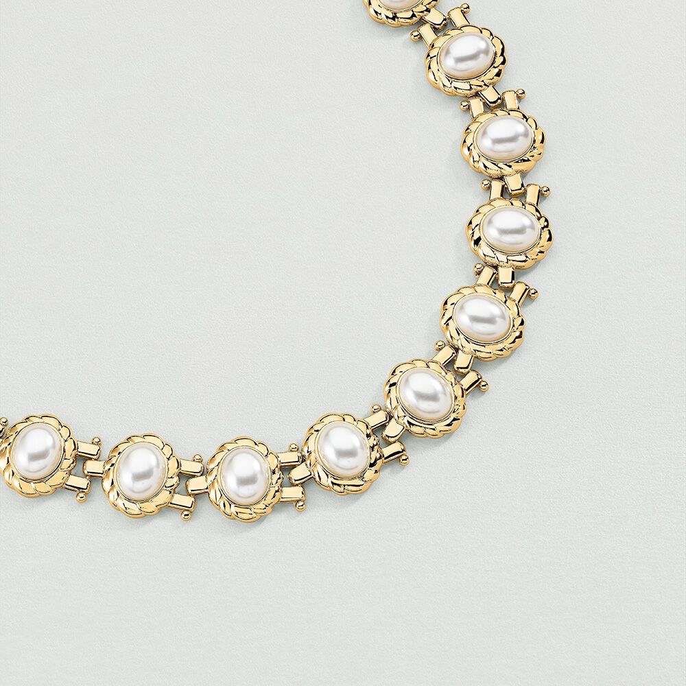 Collar corto N-13 - Perla / Oro - Collar corto  | Agatha