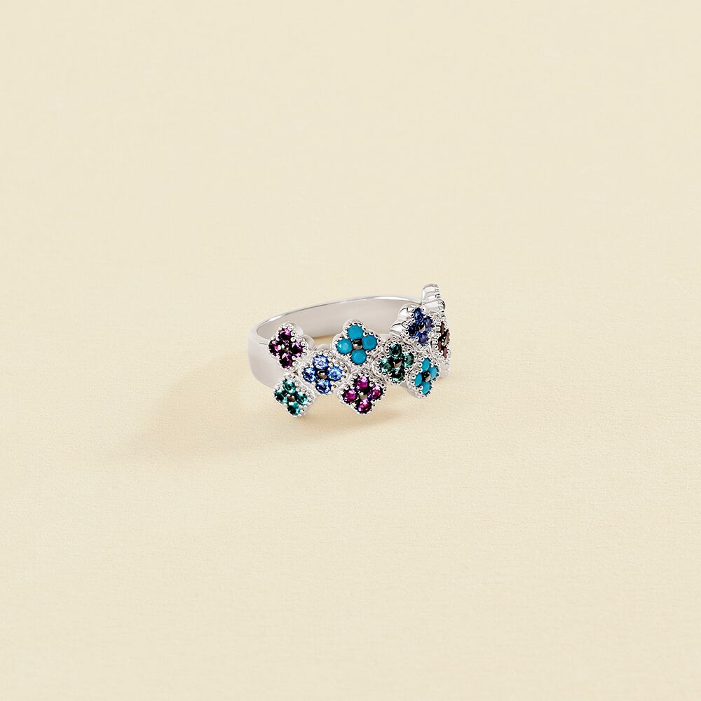 Anillo ancho BELOVED - Multicolor / Plata - Anillos de fantas&iacute;a  | Agatha
