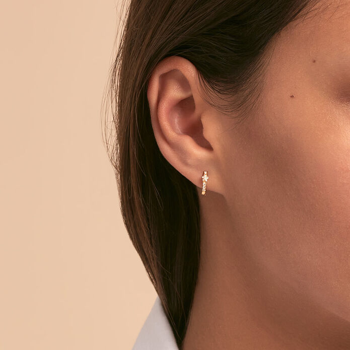 Piercing criolla DIAMFLOR - Cristal / Dorado - Piercings  | Agatha