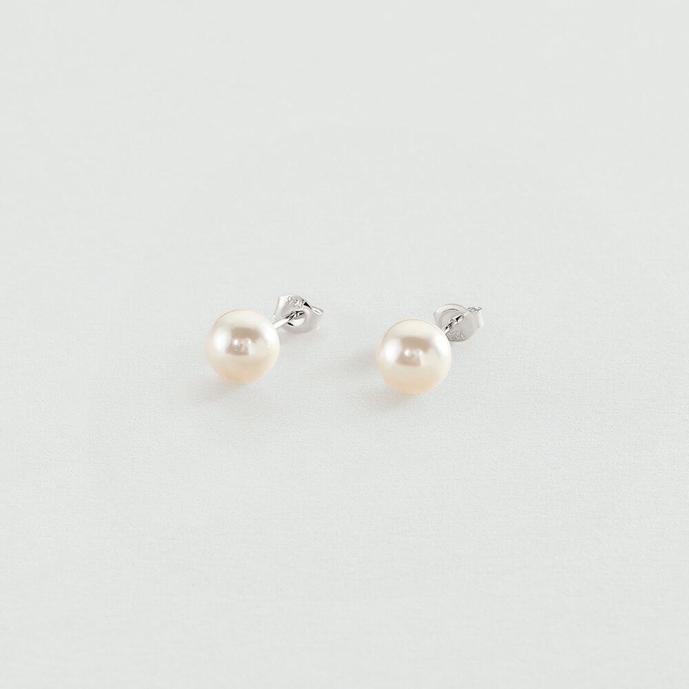 Pendientes cortos PERL - Perla / Plata - Pendientes cortos  | Agatha