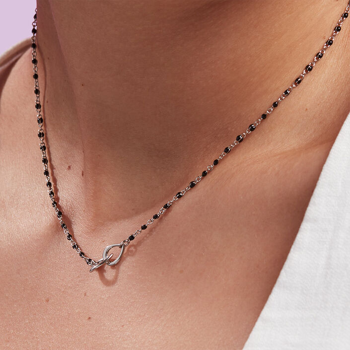 Collar corto SMARTY - Negro / Plata - Collares  | Agatha