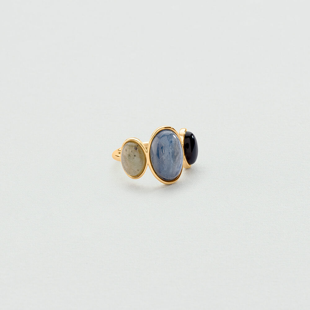 Anillo fino LA RIVIERA - Azul / Oro - Anillos  | Agatha