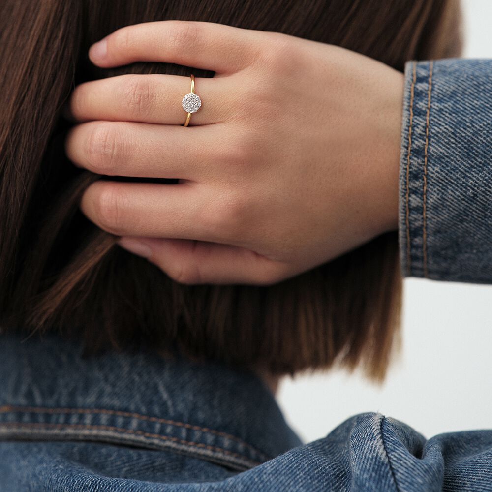 Anillo fino CRYSTAL - Cristal / Dorado - Anillos de fantasía  | Agatha