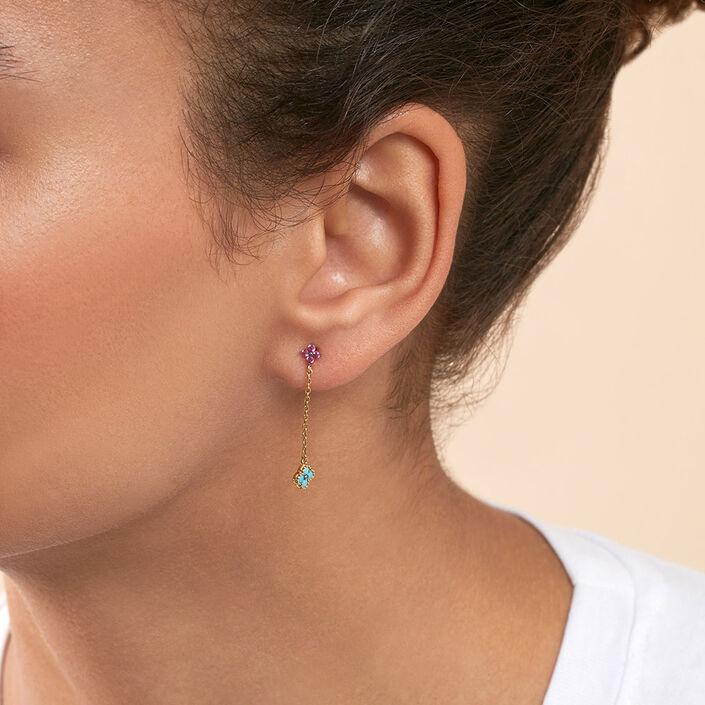 Pendientes largos BELOVED - Multicolor / Oro - Pendientes  | Agatha