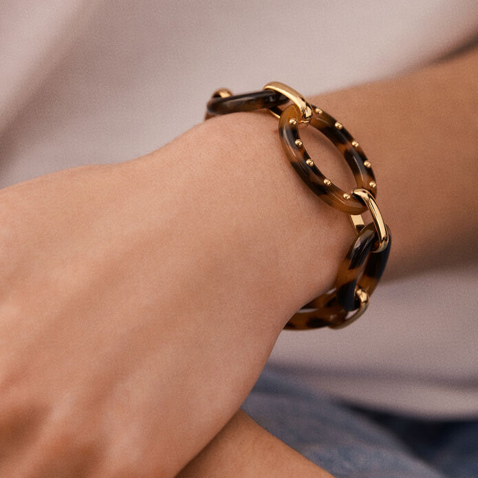 Pulsera de cadena BOUCLE - Concha / Dorado - Pulseras  | Agatha