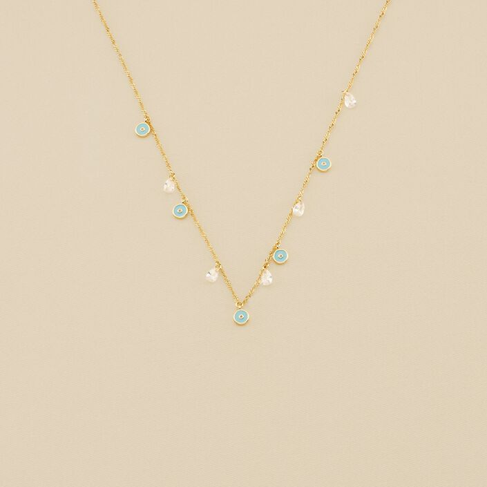 Collar corto CYCLADES - Turquesa / Oro - Collares  | Agatha