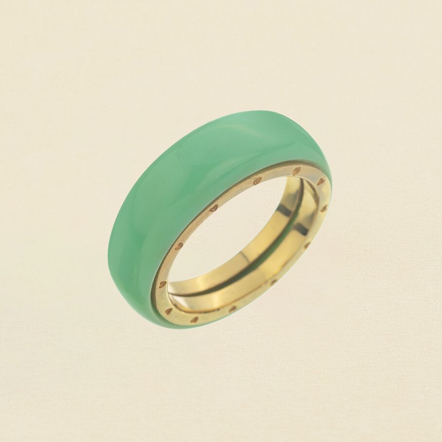 Anillo fino ELO - Verde agua / dorado - Anillos  | Agatha