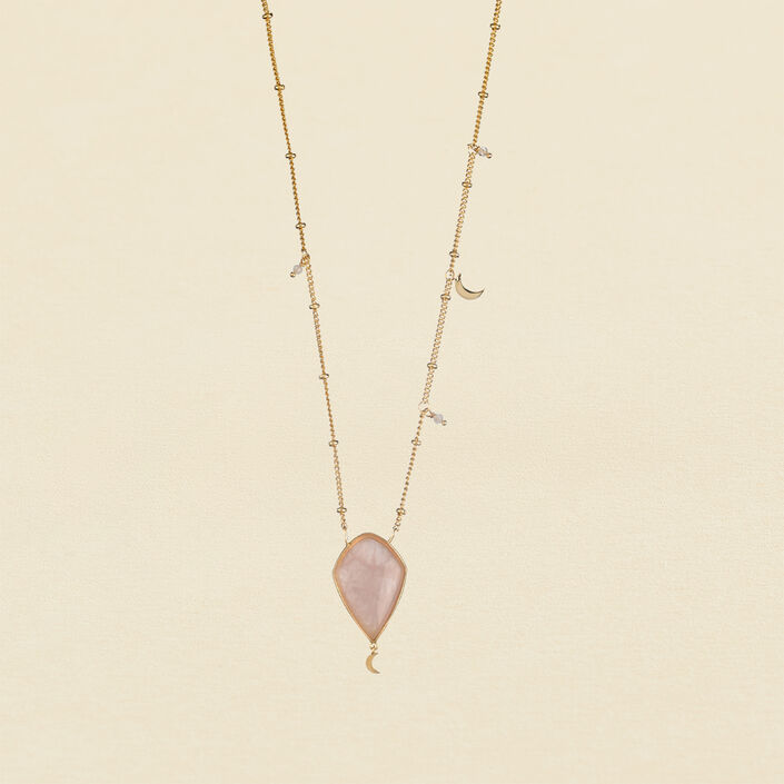 Collar corto MOON - Rosa Cuarzo - Collares  | Agatha