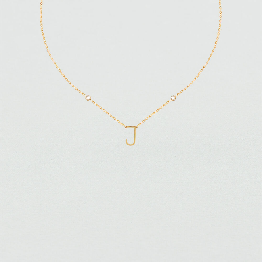 Collar corto LETTRE J - Cristal / Dorado - Collar corto  | Agatha