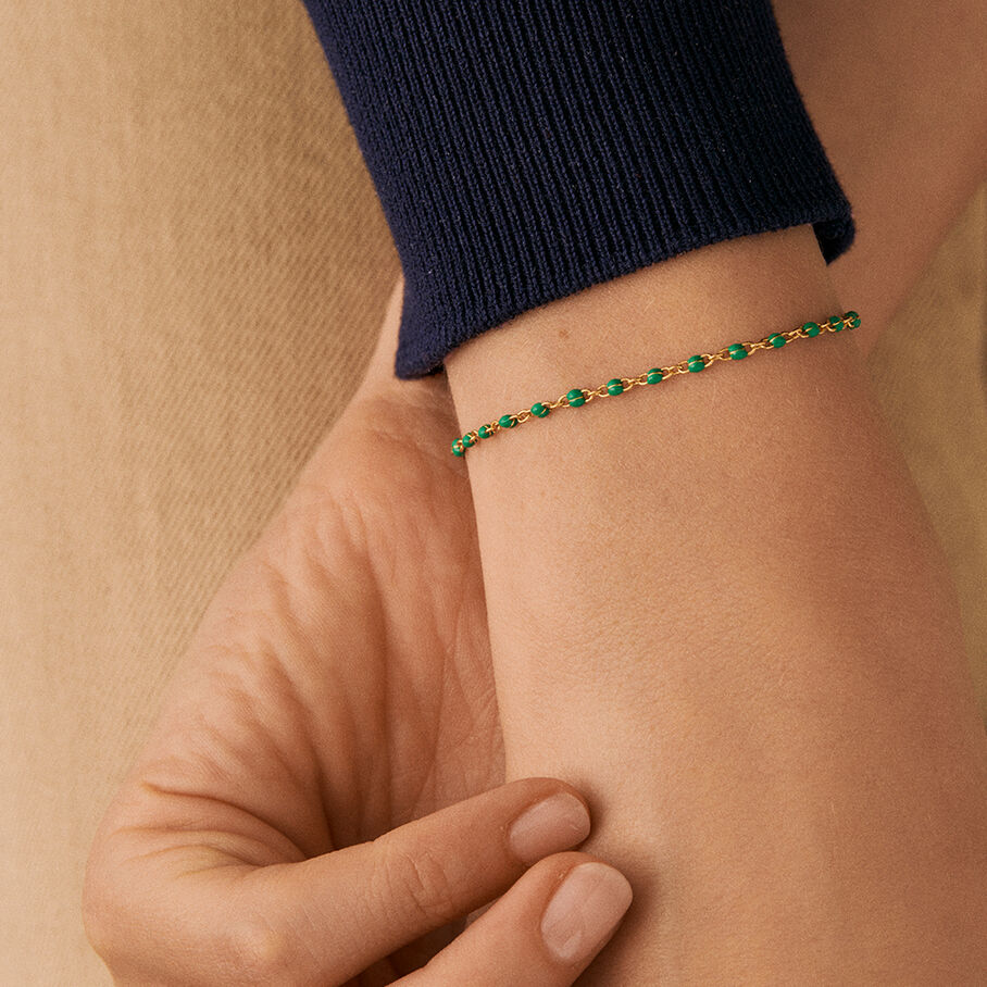 Pulsera de cadena SMARTY - Verde / Dorado - Pulseras  | Agatha