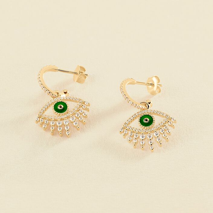 Criollas LUCKY EYE - Verde / Dorado - Pendientes  | Agatha