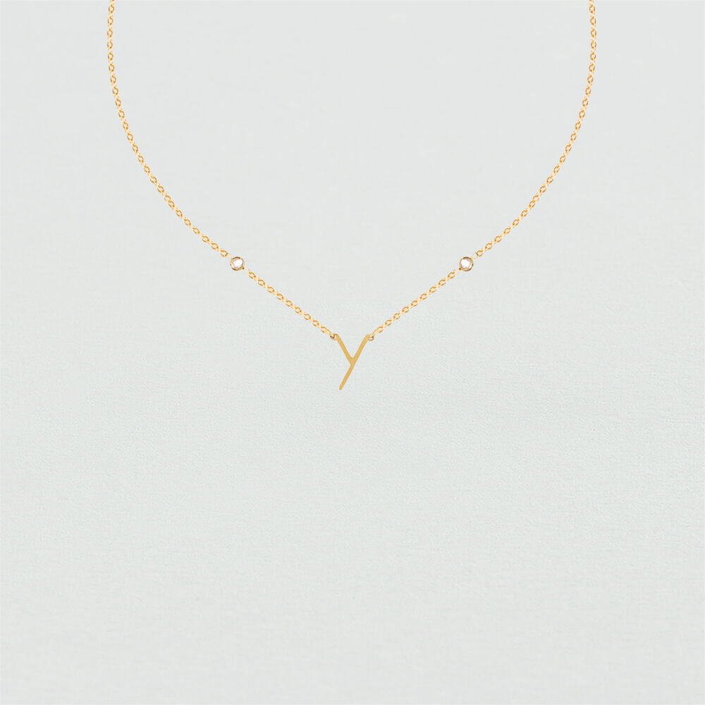 Collar corto LETTRE Y - Cristal / Dorado - Collar corto  | Agatha