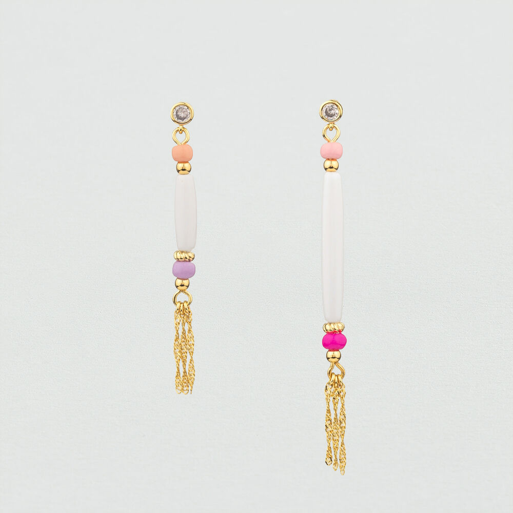 Pendientes largos RODEO - Multicolor / Oro - Pendientes de fantasía  | Agatha