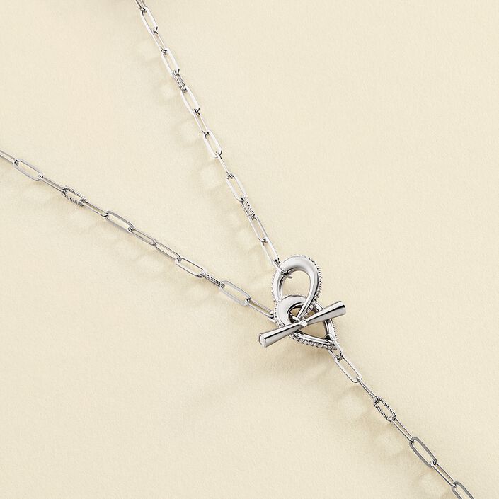Collar largo GEMINI - Cristal / Plateado - Collares  | Agatha
