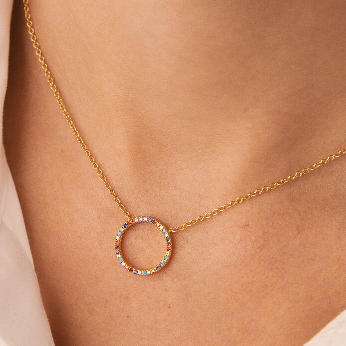 Collar corto RAINBOW - Multicolor / Oro - Collares  | Agatha