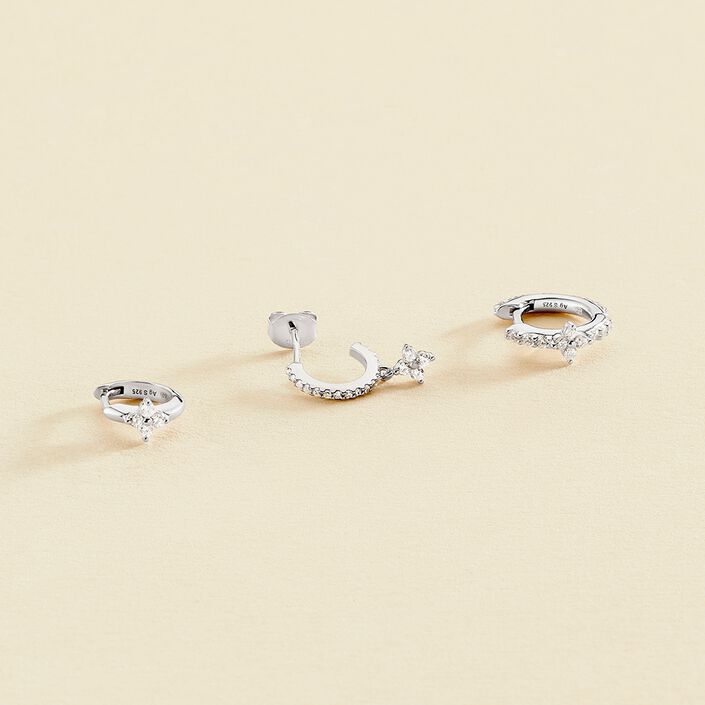Piercing criolla MIX& MATCH - Cristal / Plateado - Piercings  | Agatha