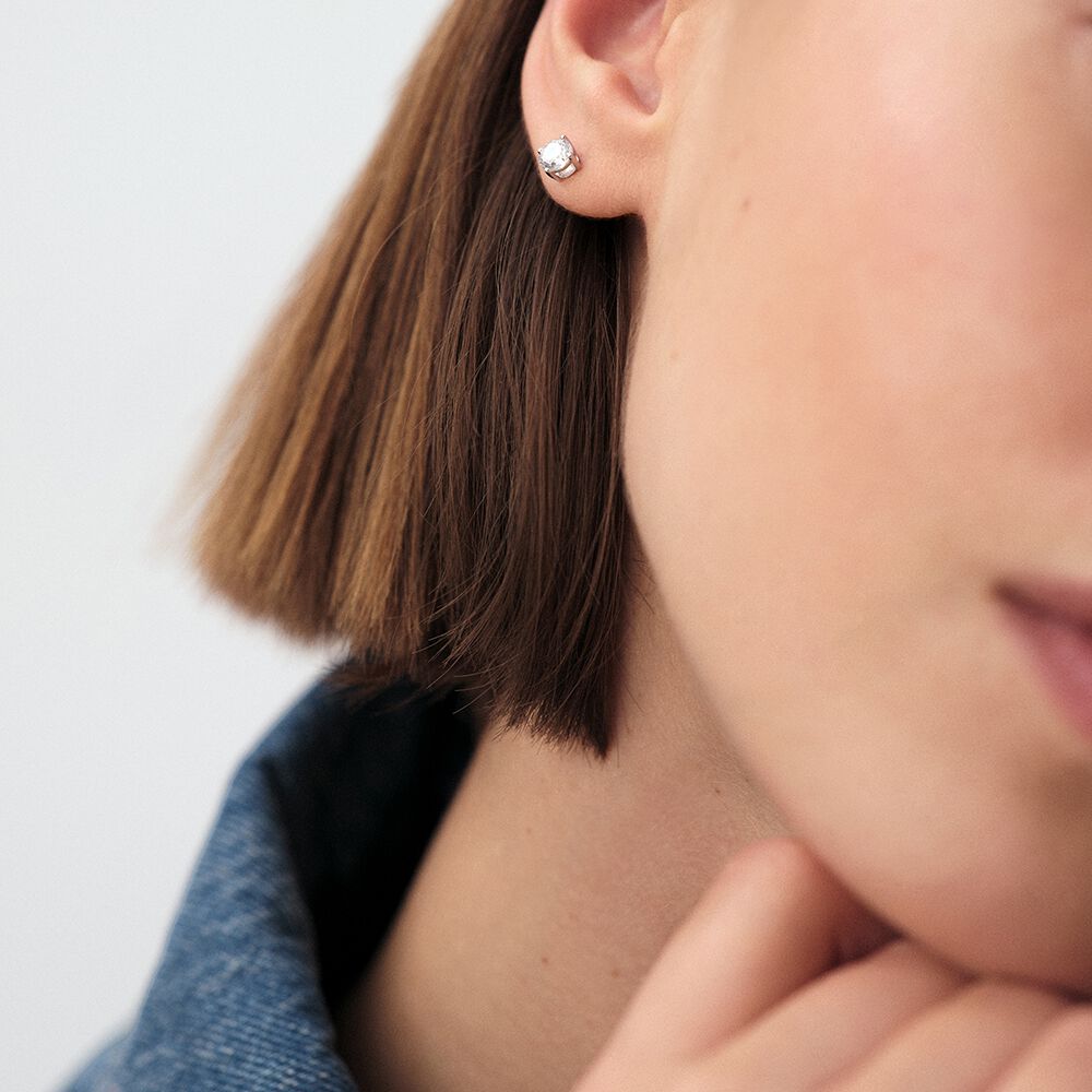 Pendientes cortos SOL - Cristal / Plateado - Pendientes cortos  | Agatha
