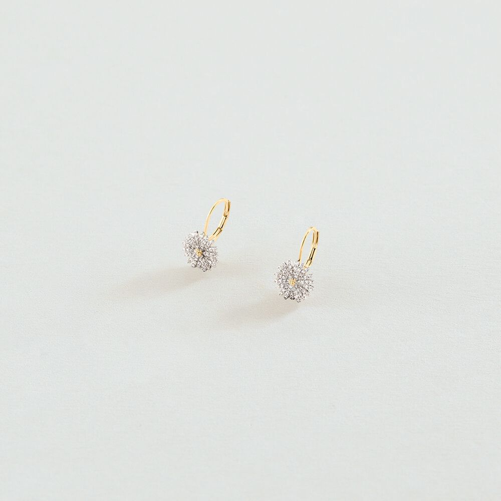 Pendientes largos BLOSSOM - Cristal / Dorado - Pendientes para dormir  | Agatha