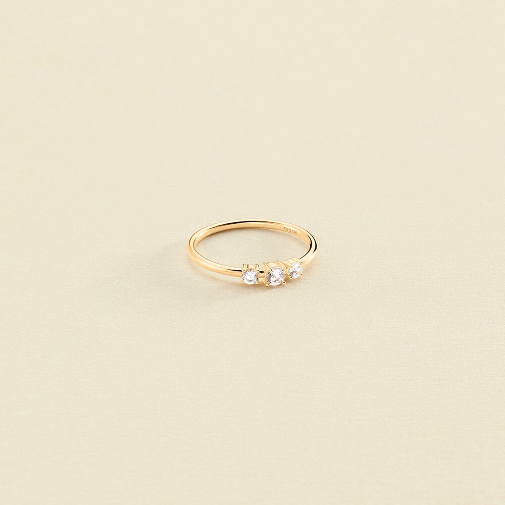 Anillo fino SOL - Cristal / Dorado - Anillos de fantasía  | Agatha