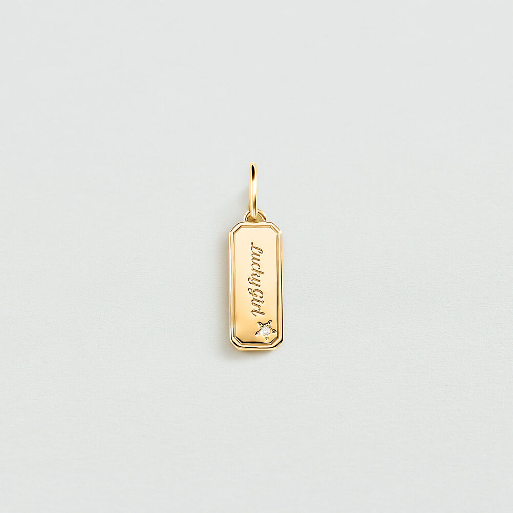 Colgante LUCKY - Cristal / Dorado - Joyas  | Agatha