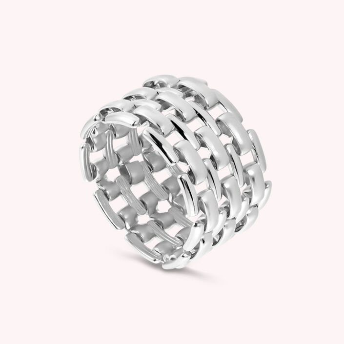 Anillo ancho MINUIT - Plateado - Anillos  | Agatha