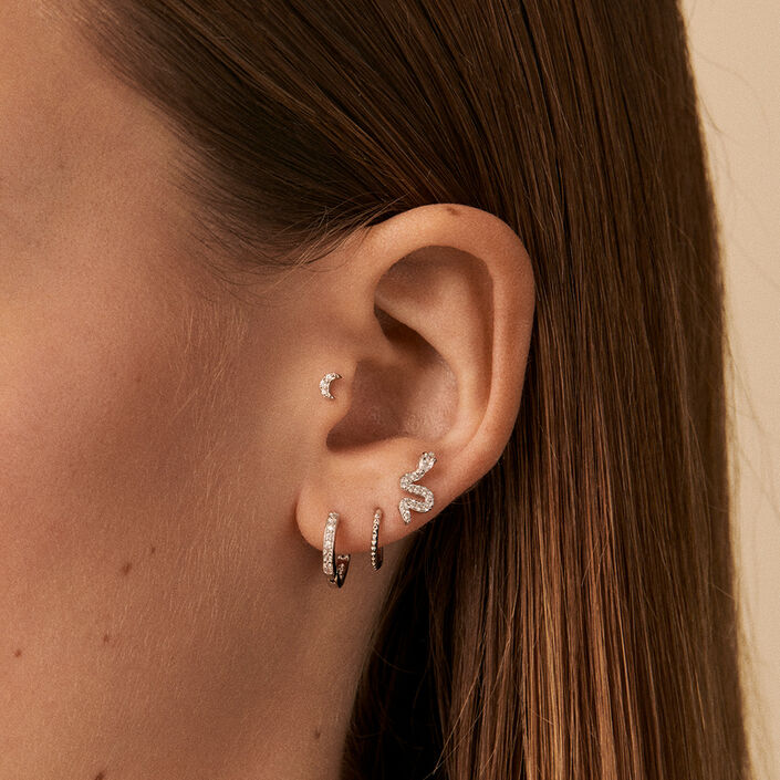 Piercing criolla CRIODIAM - Cristal / Plateado - Piercings  | Agatha