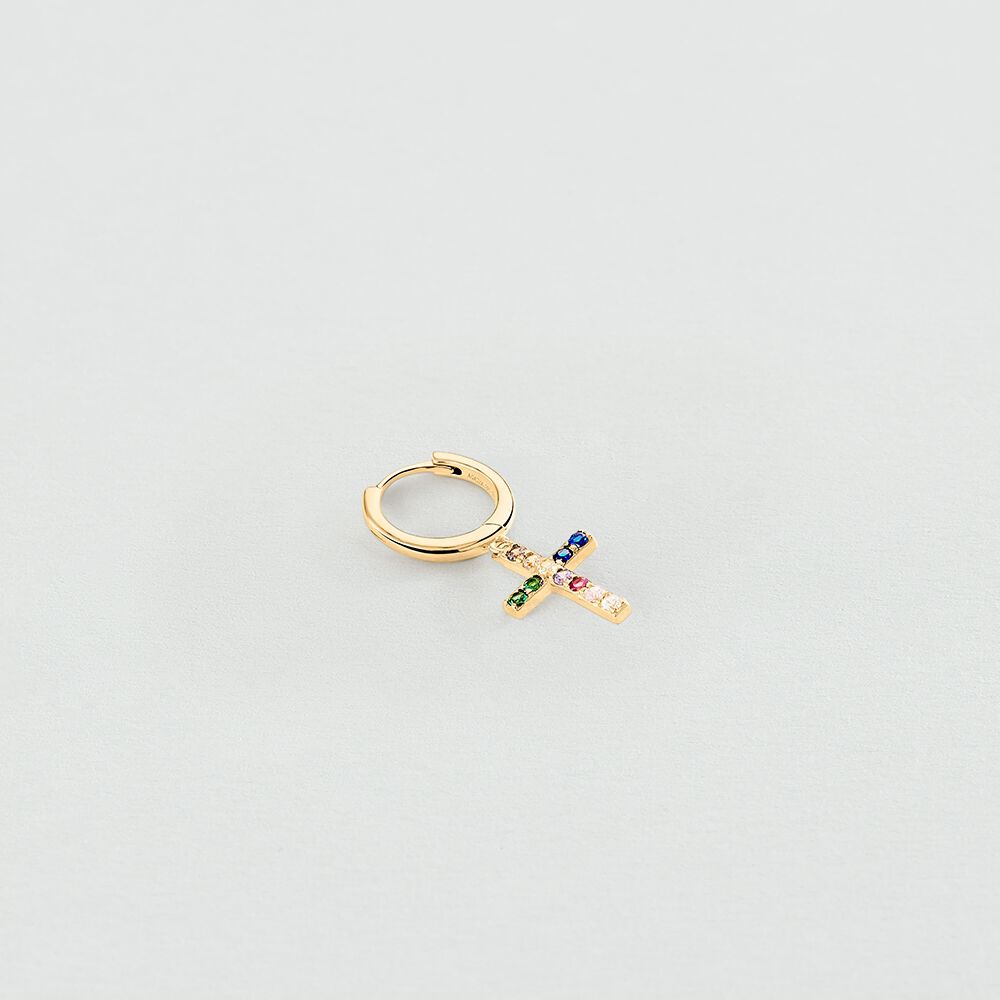 Piercing criolla CROSS - Multicolor / Oro - Piercings  | Agatha
