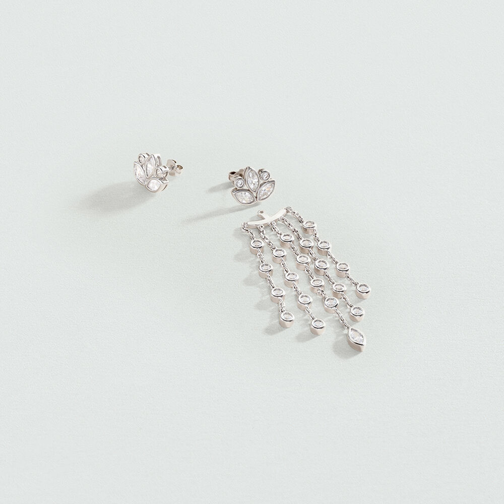Pendientes largos RANIA - Cristal / Plateado - Pendientes largos  | Agatha