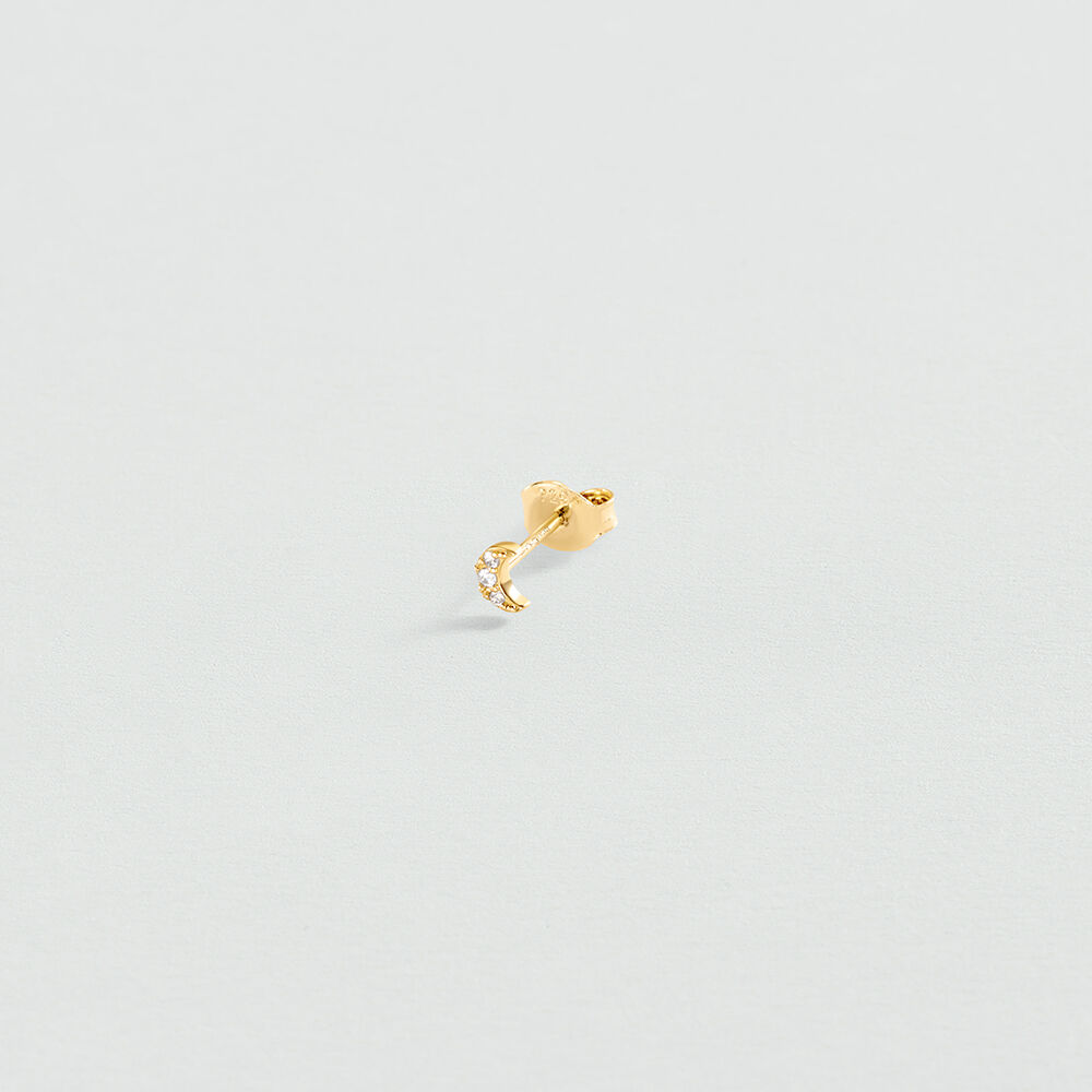 Pendiente corto individual LUNA MIX & MATCH - Cristal / Dorado - Pendientes cortos  | Agatha