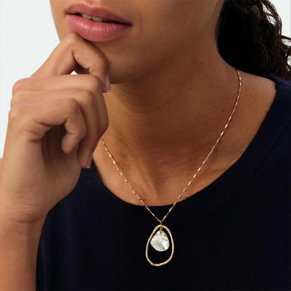 Collar midi CALMA - Blanco / Oro - Collares  | Agatha