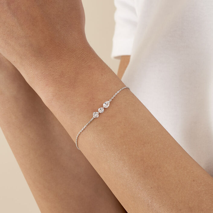 Pulsera de cadena PETILLE - Cristal / Plateado - Pulseras  | Agatha