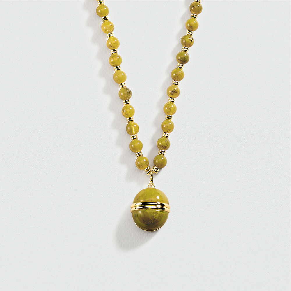 Collar largo BE - Caqui / Oro - Collares  | Agatha