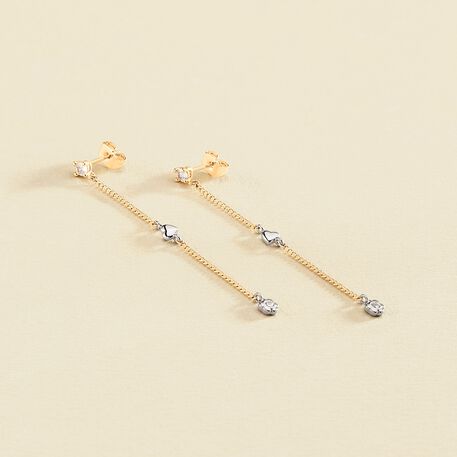Pendientes largos MONAMOUR - Oro / Plata - Pendientes  | Agatha