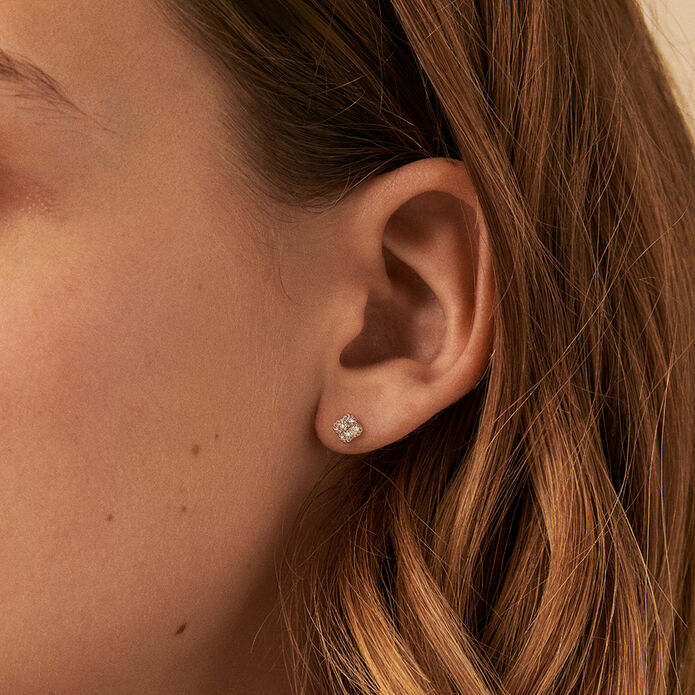 Pendientes cortos BELOVED - Cristal / Plateado - Pendientes  | Agatha