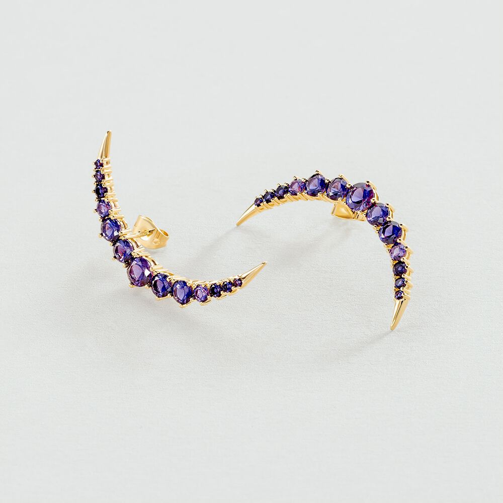 Pendientes cortos CREPUSCULE - Azul / Oro - Pendientes cortos  | Agatha