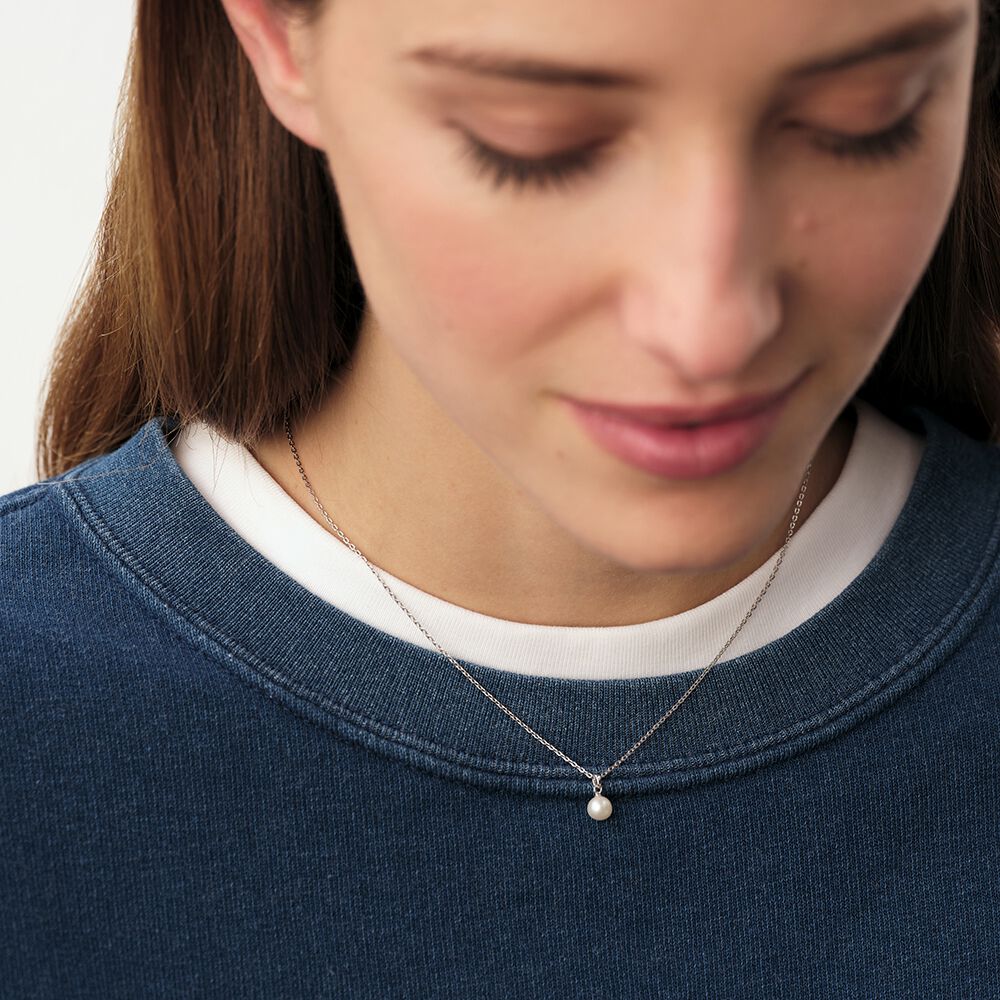 Collar corto PERLYS - Perla / Plata - Collar corto  | Agatha